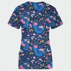 Set de lucru Bambina Păun – tunică și pantaloni bleu deschis