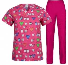 Set tunica BAMBINA Dințișori și pantaloni roz