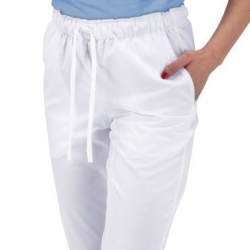 Set medical feminin Silvia cu pantaloni Alessi – alb