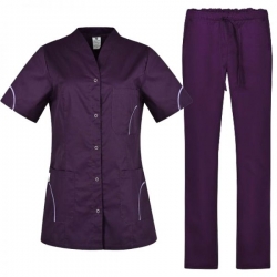 Set medical feminin Silvia cu pantaloni Alessi – afine