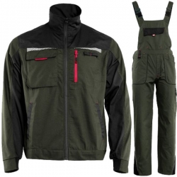 Set de lucru Prisma Light Stretch Jacket și combinezon masline