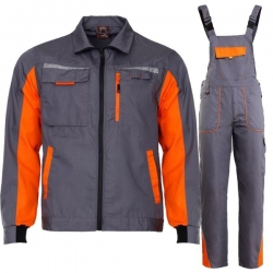 Set de lucru Prisma Light Stretch Jacket și combinezon gri/portocaliu