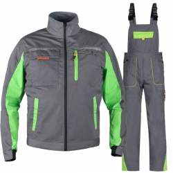 Set de lucru Prisma Light Stretch Jacket și combinezon gri/verde