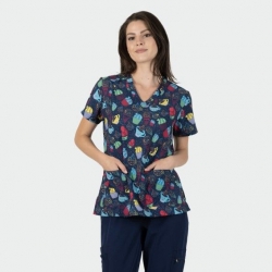 Set medical de lucru Isabella „Cupcake” cu pantaloni verde-rezeda