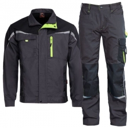Set de lucru PRISMA jachetă și pantaloni gri/verde
