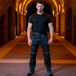 Pantaloni de lucru flexibili & rezistenți, pentru bărbați, Revolt 4Stretch GREY/BLACK