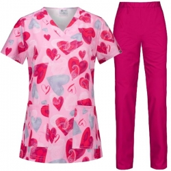 Set de lucru Isabella LOVE IS IN THE AIR cu pantaloni Barisa roz