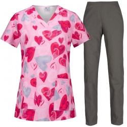 Set de lucru Isabella LOVE IS IN THE AIR cu pantalon Barisa gri