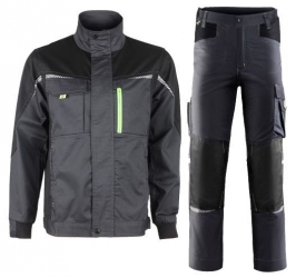 Set de lucru PRISMA SPANDEX jachetă gri-verde cu pantaloni