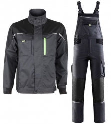 Set de lucru PRISMA SPANDEX cu salopetă gri/verde