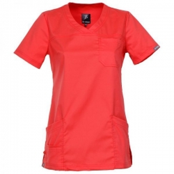 Set de lucru pentru femei Victoria coral cu pantaloni albi Barisa
