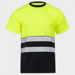 Tricou reflectorizant PRISMA HV GALBEN/NEGRU