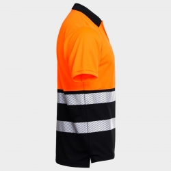 Polo tricou reflectorizant PRISMA HV PORTOCALIU/NEGRU