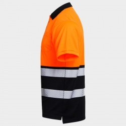 Polo tricou reflectorizant PRISMA HV PORTOCALIU/NEGRU