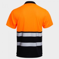 Polo tricou reflectorizant PRISMA HV PORTOCALIU/NEGRU