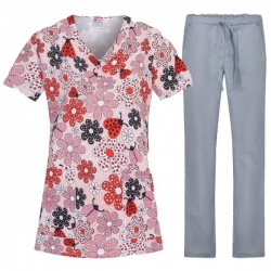 Set de lucru Isabella Ladybug, tunică cu pantaloni Alessi, gri
