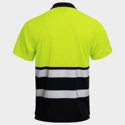 Polo tricou reflectorizant PRISMA HV GALBEN/NEGRU