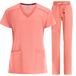 Set medical pentru femei Julia cu pantalon Mauri coral