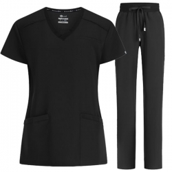 Set medical pentru femei Julia cu pantalon Mauri negru