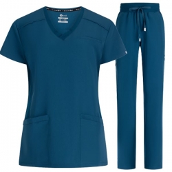 Set medical pentru femei Julia cu pantalon Mauri albastru Caraibe