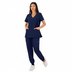 Set medical JUSTINA pentru femei cu pantalon RICCI bleumarin închis
