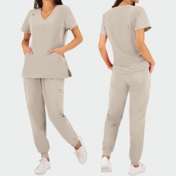 Set medical JUSTINA pentru femei cu pantalon RICCI nisip