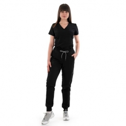 Set medical JUSTINA pentru femei cu pantalon RICCI negru
