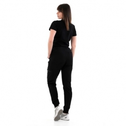 Set medical JUSTINA pentru femei cu pantalon RICCI negru