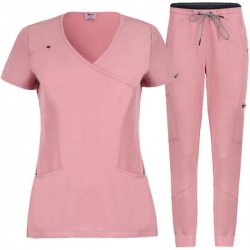Set medical JUSTINA pentru femei cu pantalon RICCI mauve