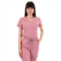 Set medical JUSTINA pentru femei cu pantalon RICCI mauve