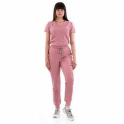 Set medical JUSTINA pentru femei cu pantalon RICCI mauve