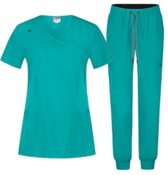 Set medical JUSTINA pentru femei cu pantalon RICCI teal