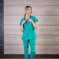 Set medical JUSTINA pentru femei cu pantalon RICCI teal