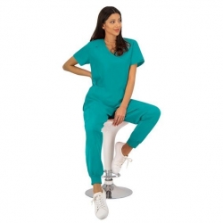 Set medical JUSTINA pentru femei cu pantalon RICCI teal