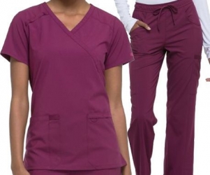 Set medical de lucru pentru femei DICKIES / roșu vin