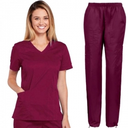 Set medical pentru femei Cherokee Core Stretch WWE4710/WWE4005 burgund