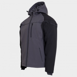 Jachetă softshell PRISMA SOFTSHELL IARNA GRI ÎNCHIS/NEGRU