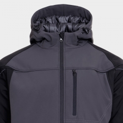 Jachetă softshell PRISMA SOFTSHELL IARNA GRI ÎNCHIS/NEGRU