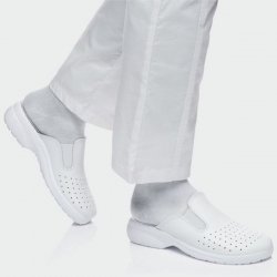 Sabot de lucru pentru femei cu regulator ELASTIC | Alb