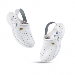 Sabot de lucru pentru femei STRAP WHITE cu curea