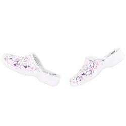 Șlapi medicali AERIAL Lady Albi cu fluturi