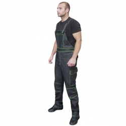 Salopetă de blugi ALEX DENIM negru/verde