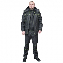 Salopetă de blugi ALEX DENIM negru/verde