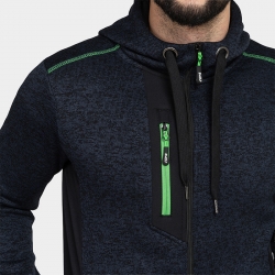 Hanorac cu fermoar și hoodie BWOLF NORD Albastru melanj