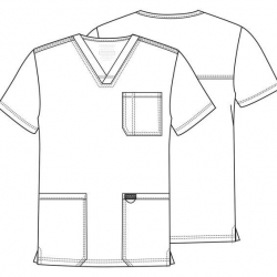 CHEROKEE V-NECK GREY WWE670. Men's medical tunic