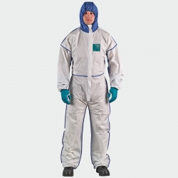 Salopetă integrală de unică folosință Ansell AlphaTec® 1800 COMFORT Bound Model 195 Alb