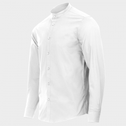 Cămașă pentru bărbați cu stand guler VELILLA ALB