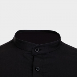 Cămașă pentru bărbați cu stand guler VELILLA NEGRU