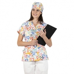 Tunică medicală BAMBINA „Inimi colorate”