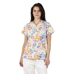Tunică medicală BAMBINA „Inimi colorate”